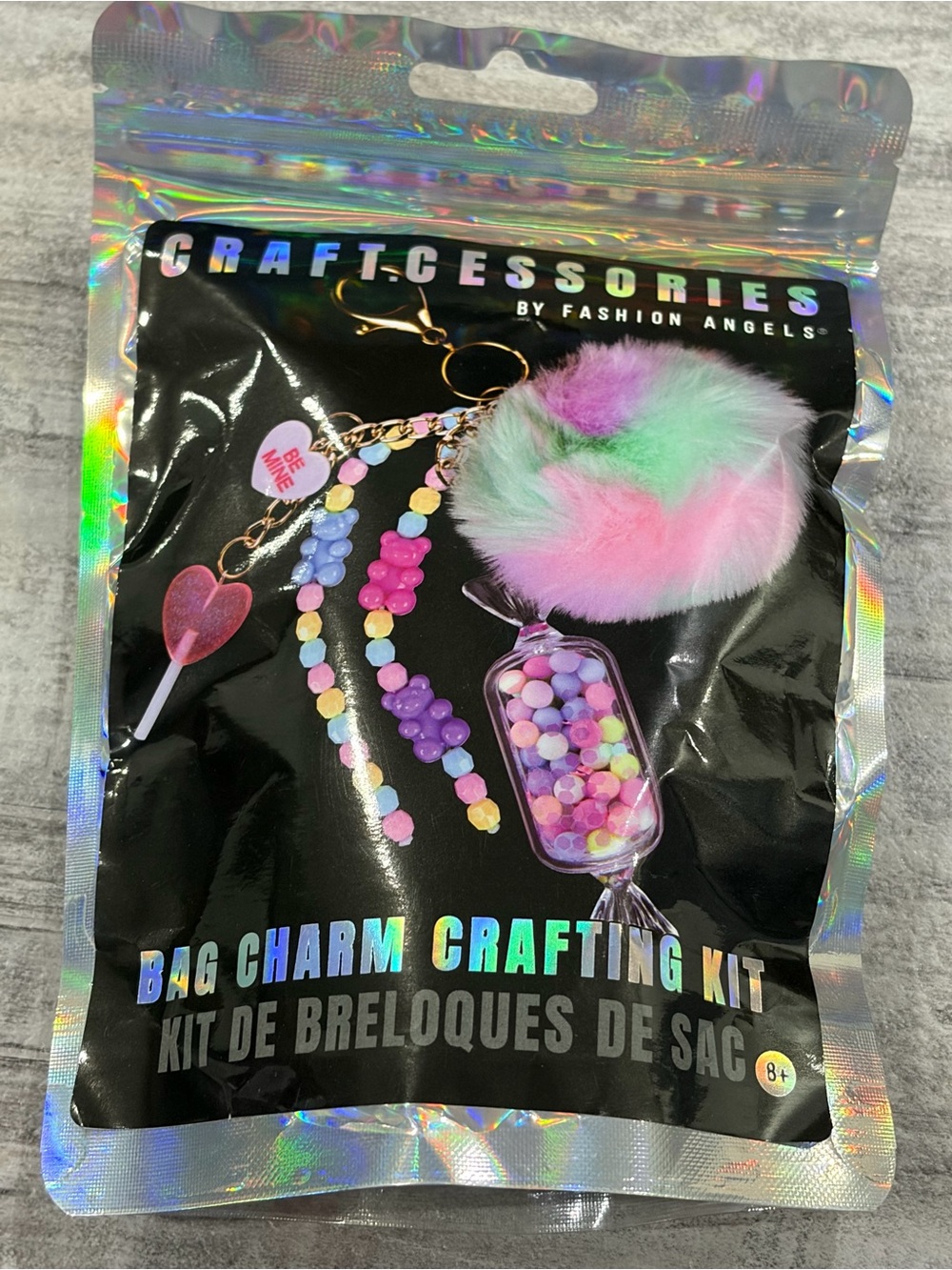 Bag Charm Crafting Kit - Pastel Pink & Green Pom